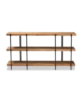 Tarah Modern 60" Rustic and Industrial Finished Wood and Finished Metal Console Table