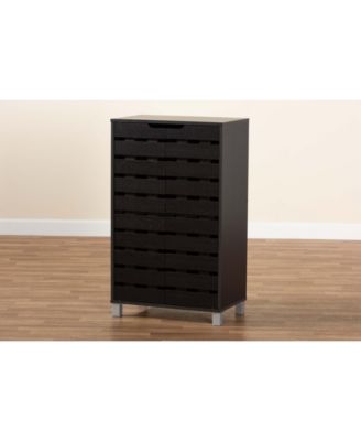 Ernest Modern and Contemporary 38.4" Finished Wood 2-Door Shoe Storage Cabinet