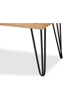 Denali Modern and Contemporary 41.7" Two-Tone and Finished Wood and Metal Storage Cabinet