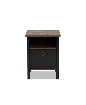 Vaughan Modern and Contemporary 19.5" Two-Tone and Finished Wood Nightstand