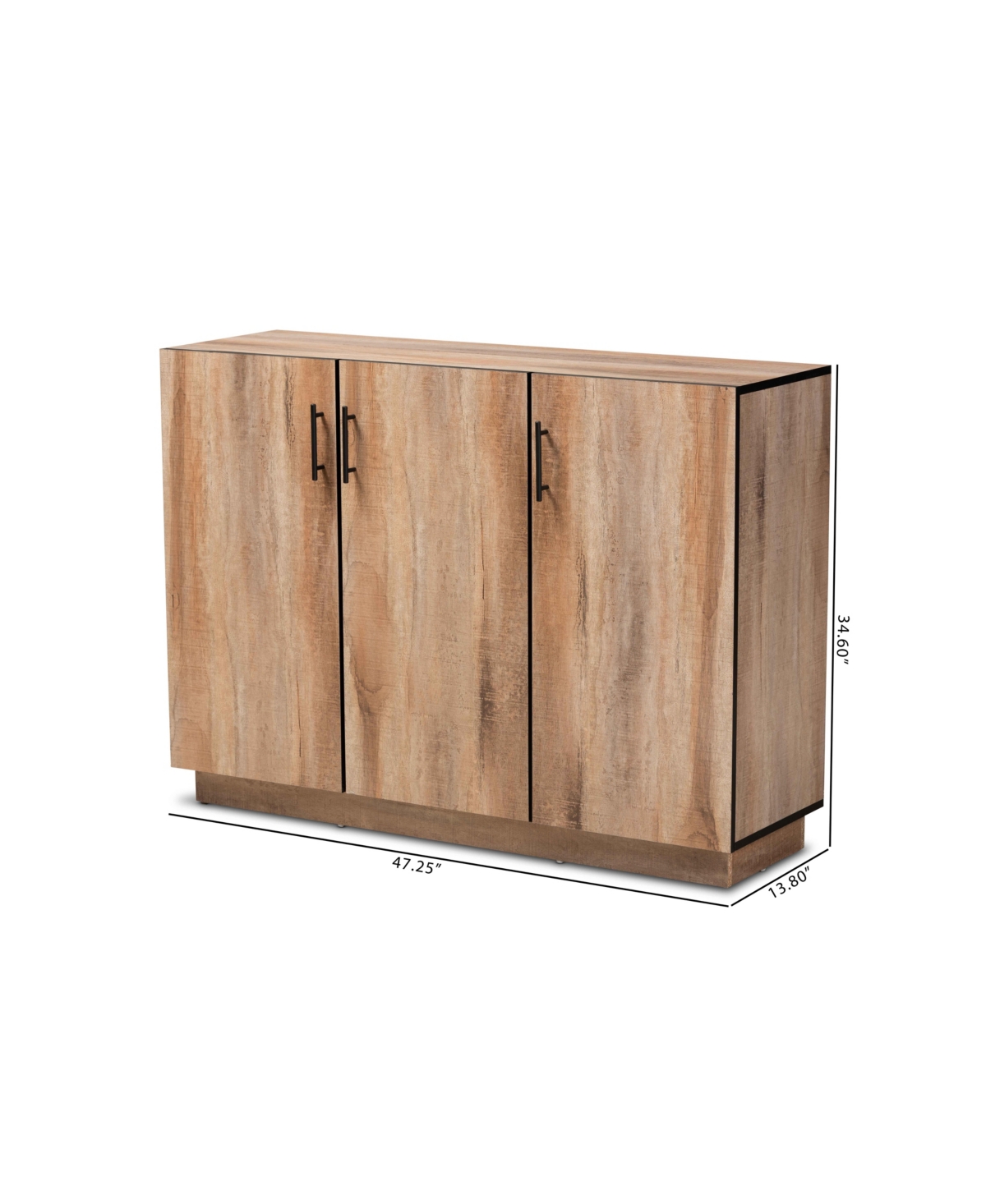Baxton Studio Patton Modern and Contemporary Finished Wood 3-Door Dining Room Sideboard Buffet