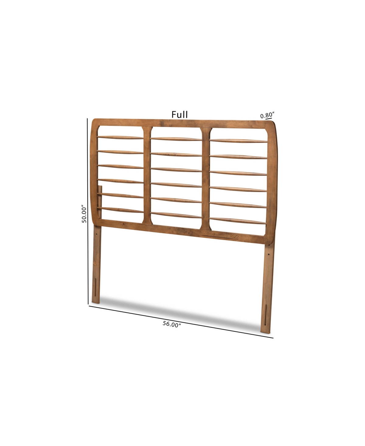 Baxton Studio Carolyn Mid-century Modern Full Size Finished Wood Headboard In Ash Walnut