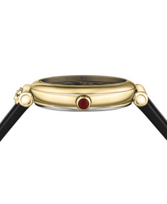 Salvatore Men's Swiss Ora Moonphase Black Silicone Strap Watch 40mm