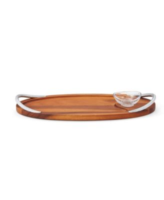 Nambé - Wood & Glass 2-Pc. Serving Board & Dish