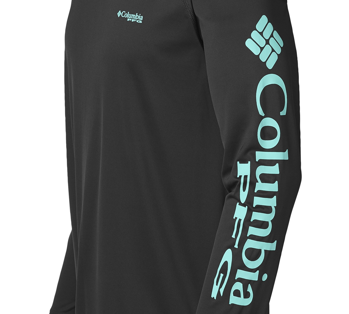 Shop Columbia Pfg Men's Terminal Tackle Upf 50 Quick Dry Shirt In Black,gulf Stream Logo