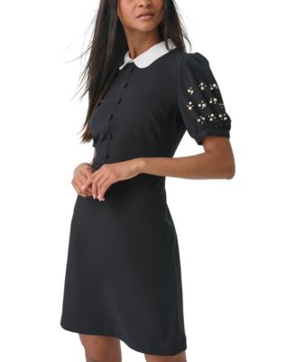 KARL LAGERFELD PARIS - Women's Embellished-Sleeve Sheath Dress