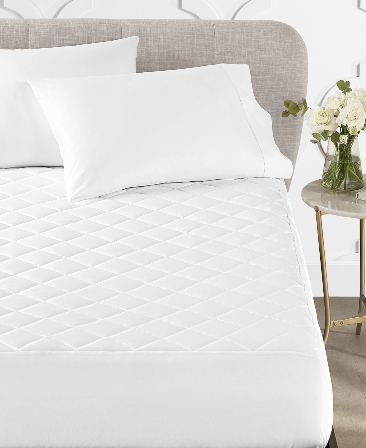 Charter Club Continuous Protection Waterproof Mattress Pad, Full, Created For Macy's In White