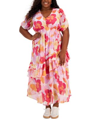 Taylor - Plus Size Floral-Print A-Line Dress