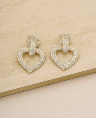 18K Gold Plated Dove Drop Heart Earrings