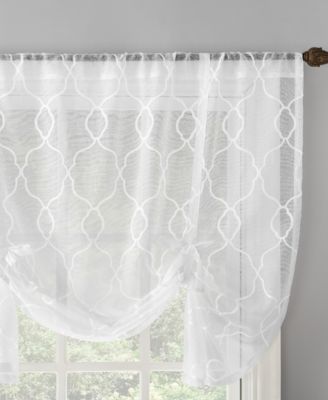 Allerton Embroidered Trellis Semi-Sheer Rod Pocket Window Tie-up Shade