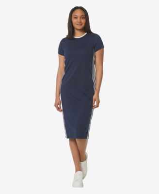 Marc New York - Women's Light Jersey Midi Dress with Side Stripe