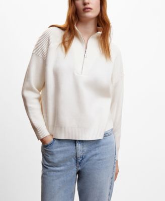 MANGO Women's High Neck Zip Sweater Macy's