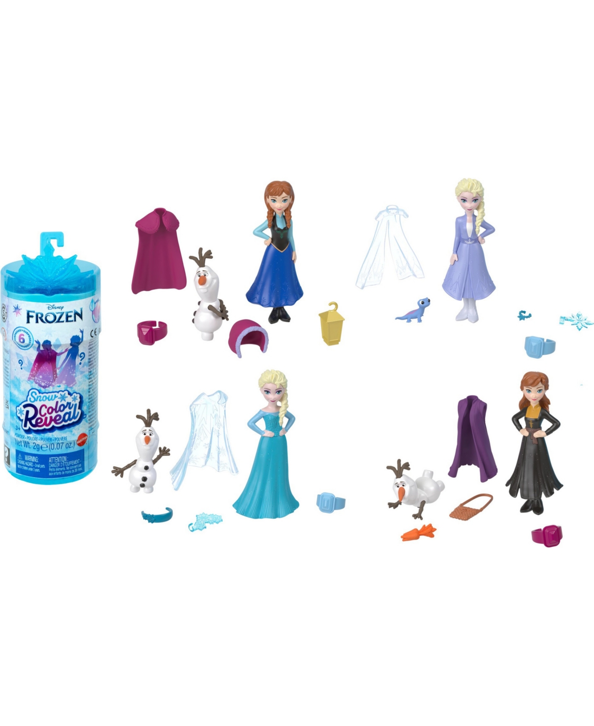 Disney Princess Kids' Frozen Snow Color Reveal Doll, Styles May Vary In Multi-color