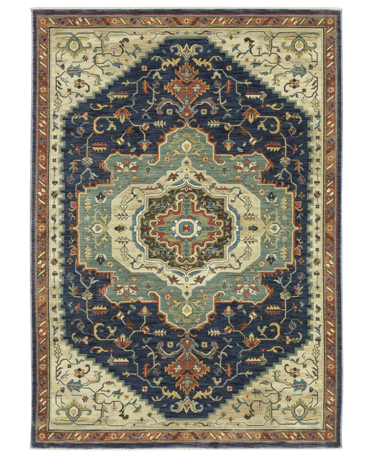 Km Home Vigor VGR09 5'3in x 7'6in Area Rug - Blue, Multi