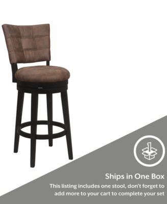 45" Wood and Upholstered Kaede Furniture Bar Height Swivel Stool