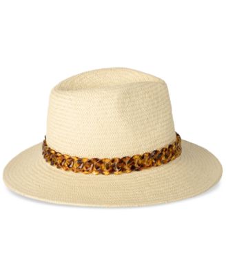 Michael Kors - Women's Straw Chain-Detail Fedora