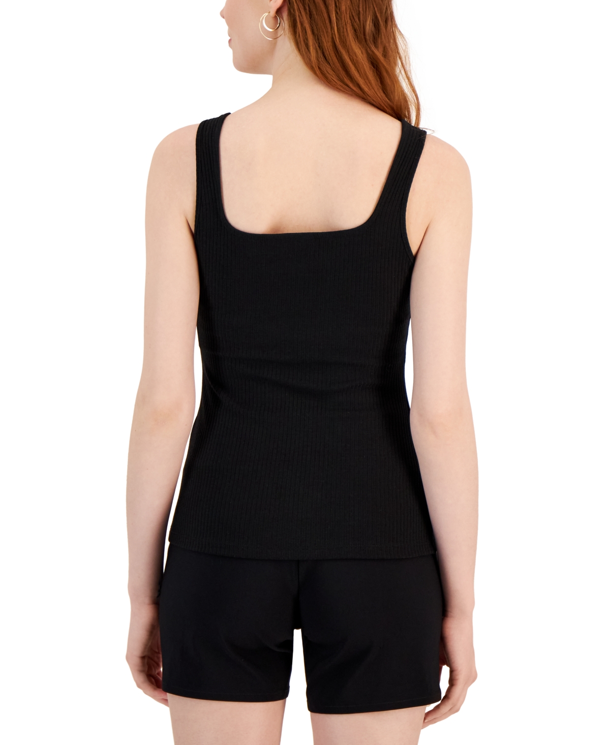 I.n.c. International Concepts Women's Square Neck Rib Tank, Created for Macy's
