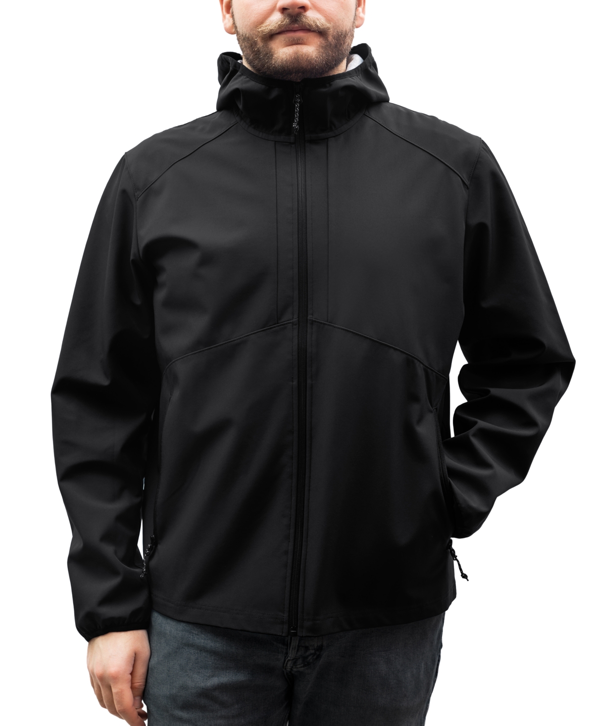 Shop Hawke & Co. Jersey Lined Men's Soft Shell Jacket In Black