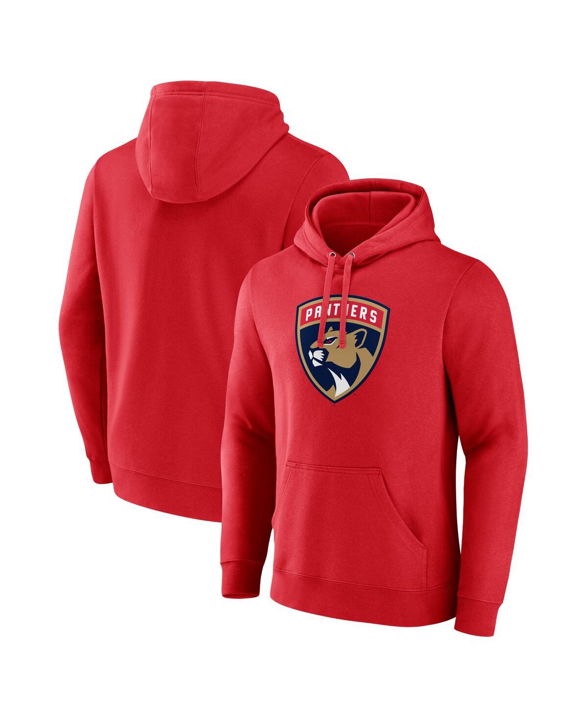 Fanatics Men's  Red Florida Panthers Primary Team Logo Pullover Hoodie