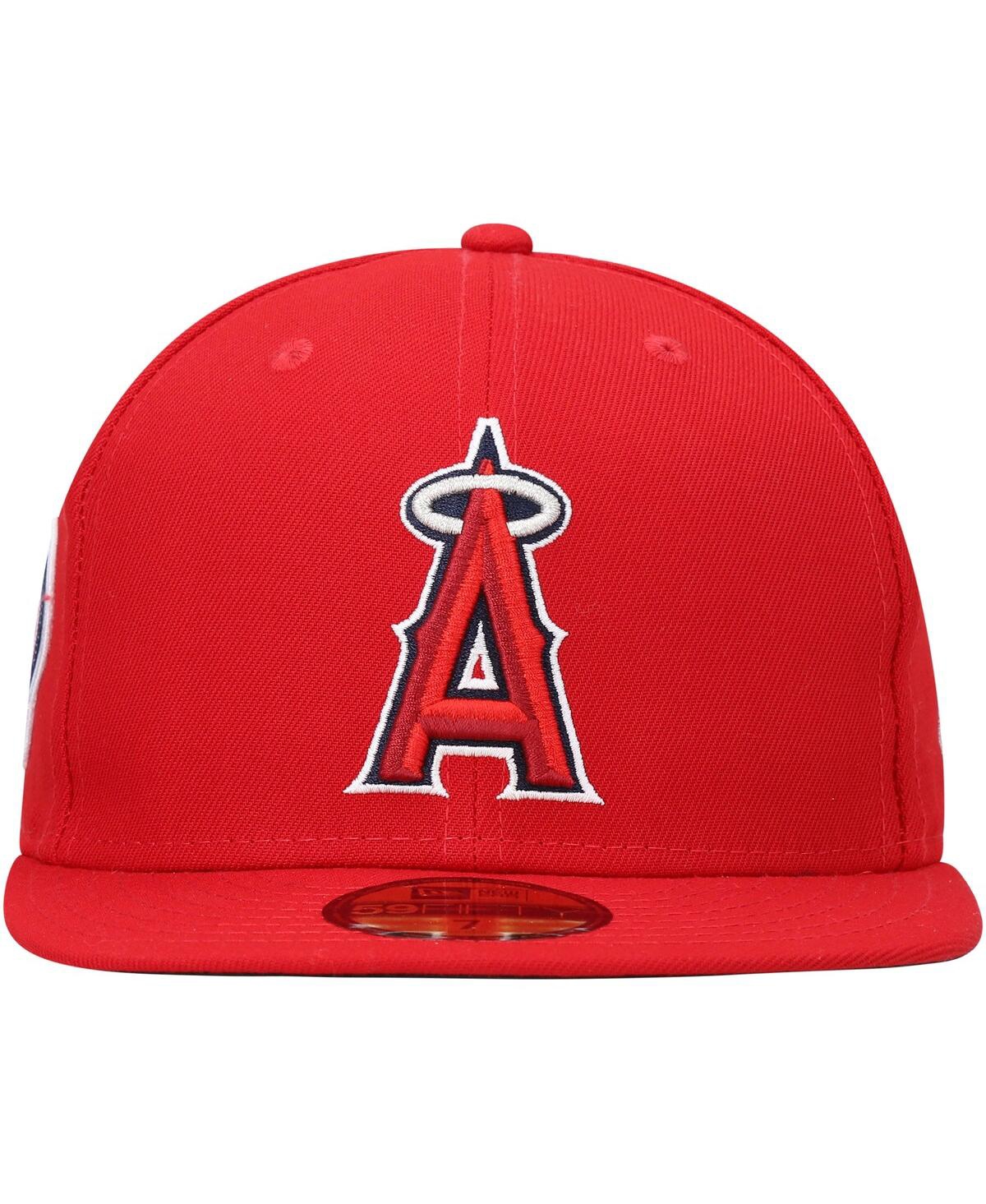 Shop New Era Men's  Red Los Angeles Angels 9/11 Memorial Side Patch 59fifty Fitted Hat
