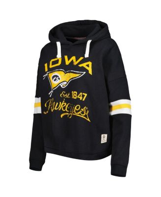 Women's Black Iowa Hawkeyes Super Pennant Pullover Hoodie