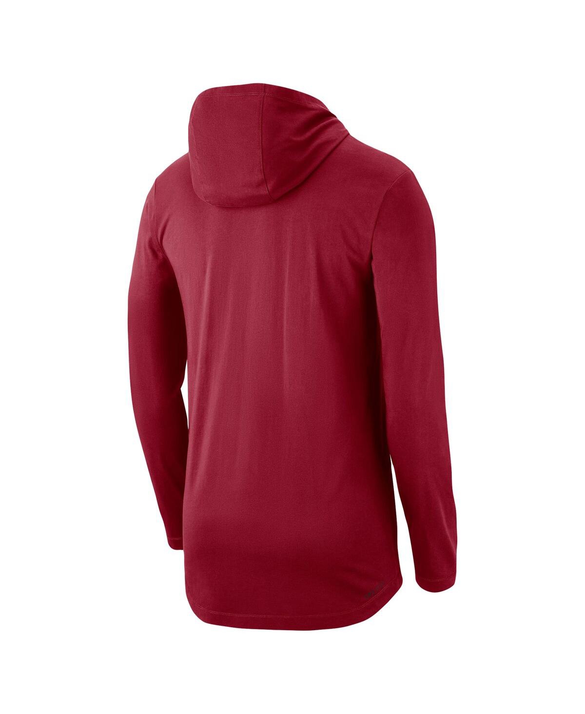 Shop Nike Men's  Crimson Oklahoma Sooners Team Performance Long Sleeve Hoodie T-shirt