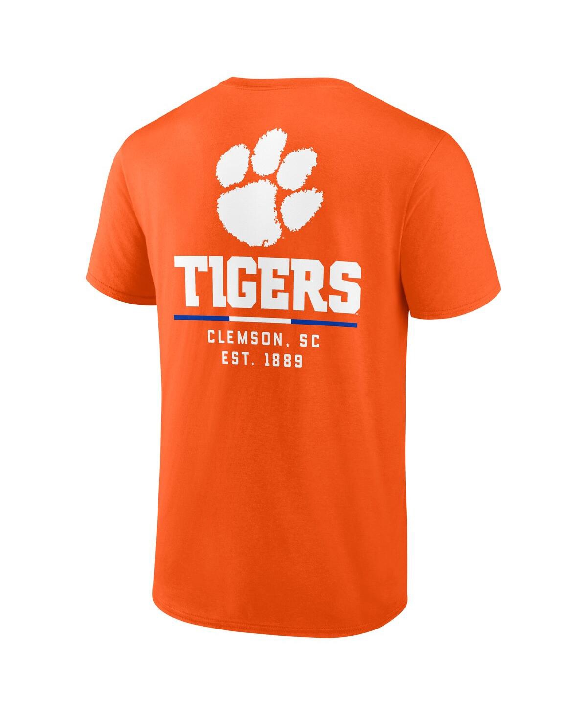 Shop Fanatics Men's  Orange Clemson Tigers Game Day 2-hit T-shirt
