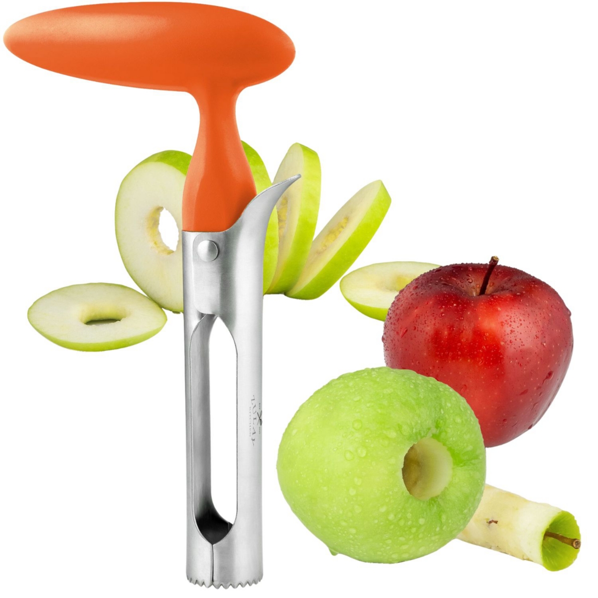 Zulay Kitchen Durable Stainless Steel Premium Apple Corer Remover In Orange