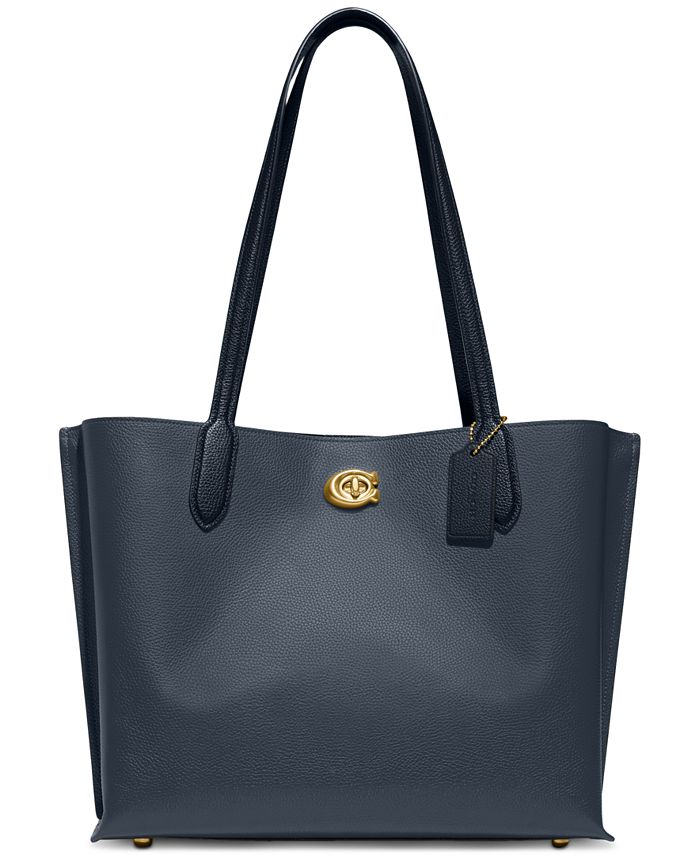 COACH Polished Pebble Leather Willow Tote with Interior Zip Pocket - Macy's