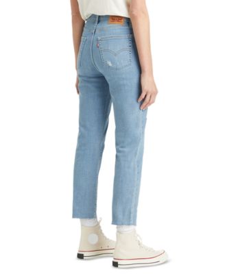 Levi's Women's 724 Straight-Leg Distressed Cropped Jeans - Macy's