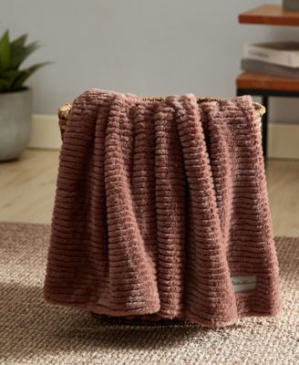 CLOSEOUT! Solid Ribbed Super Soft Textured Throw, 50" x 60"