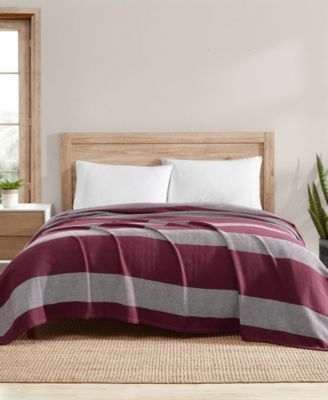 Eddie Bauer Boylston Stripe Cotton Reversible Blankets Bedding