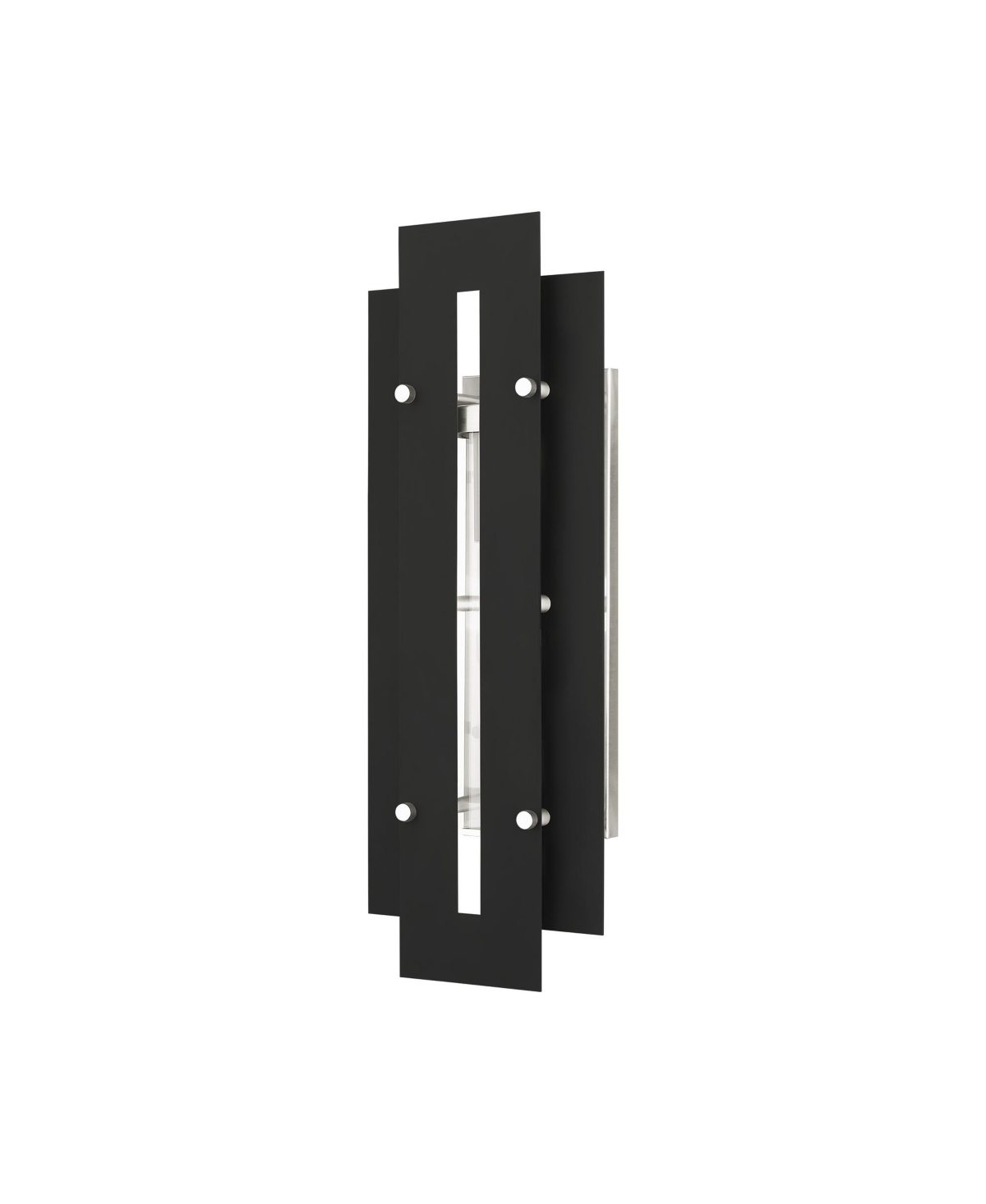 Livex Utrecht 1 Light Outdoor Wall Lantern - Black with Brushed