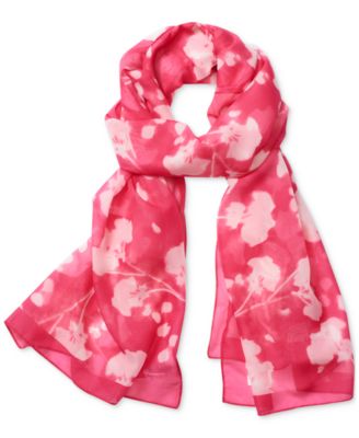 Calvin Klein - Women's Blurred Floral Chiffon Scarf