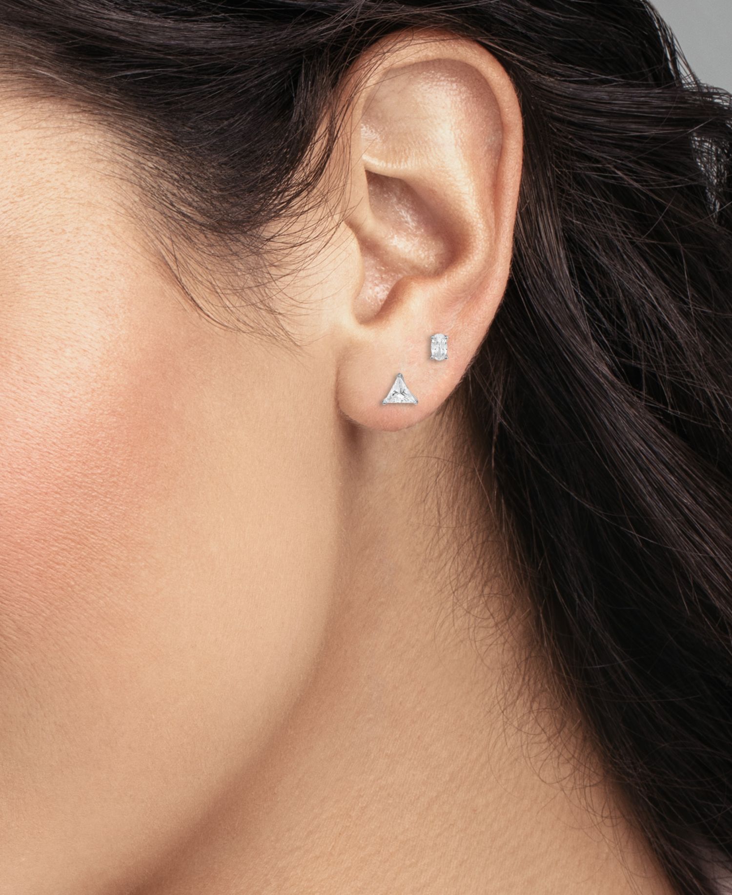 5-Pc. Set Cubic Zirconia Solitaire Multi-Cut Stud Earrings in Sterling Silver