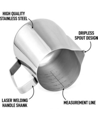 Frothing Pitcher Milk Frother Cup - Easy to Read Measurements