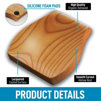 Wood Spoon Rest For Kitchen - Smooth Wooden Spoon Holder For Stovetop