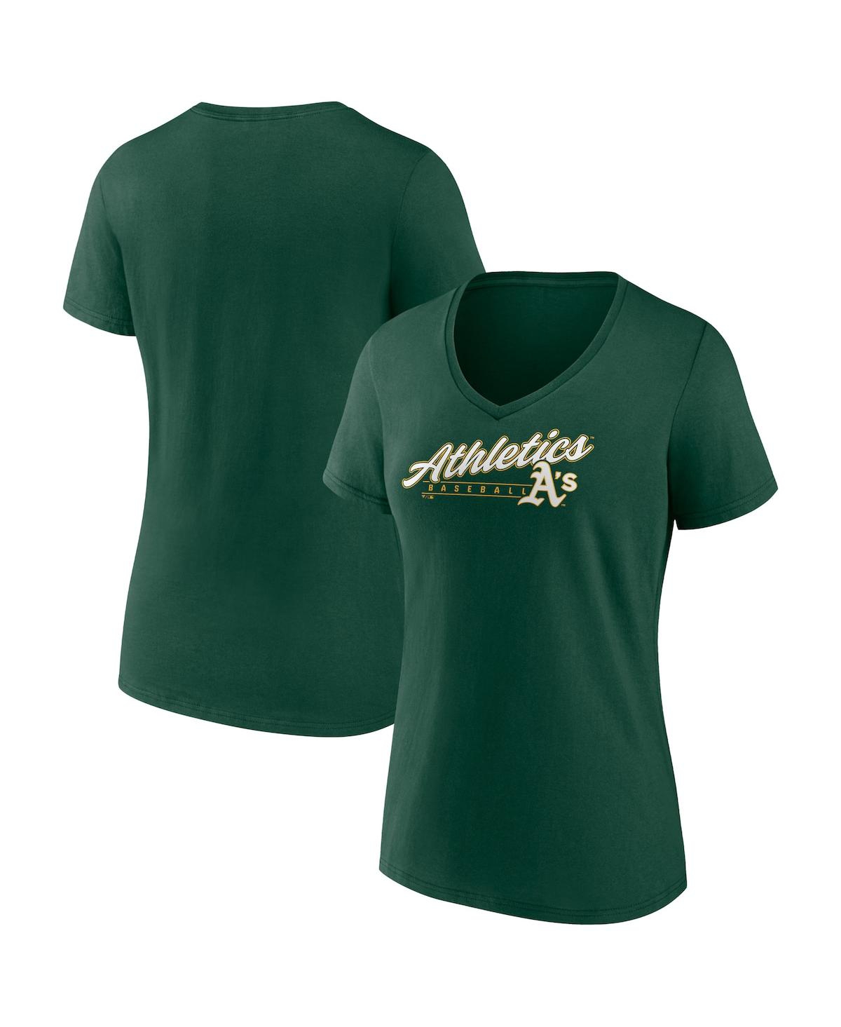Fanatics Women's  Green Oakland Athletics One And Only V-neck T-shirt