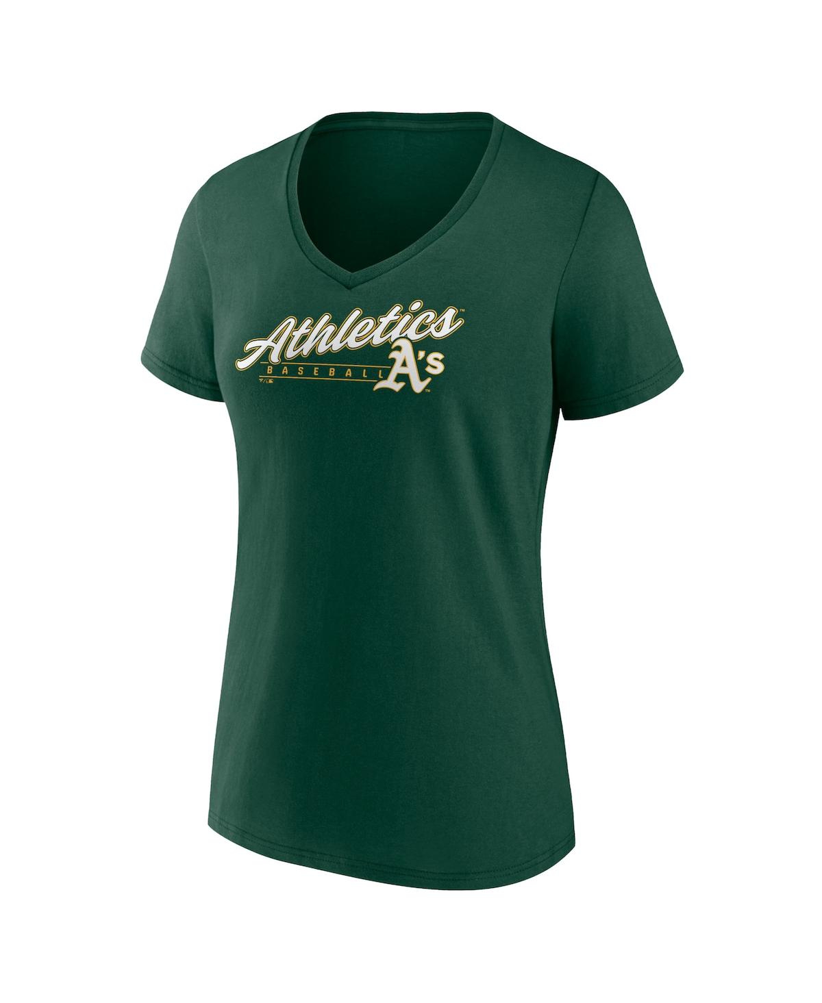 Women's FanaticsOakland Athletics One and Only V-Neck T-shirt - Green