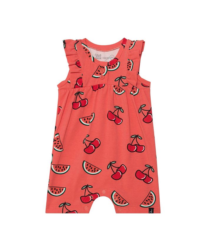 Deux par Deux Baby Girl Organic Cotton Printed Sleeveless Romper With ...
