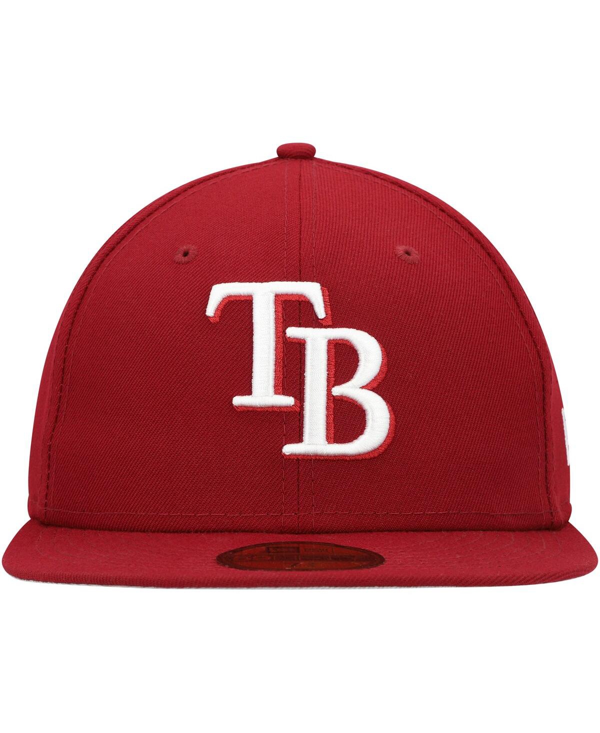 New Era Cardinal Tampa Bay Rays White Logo 59fifty Fitted Hat In Cardinal