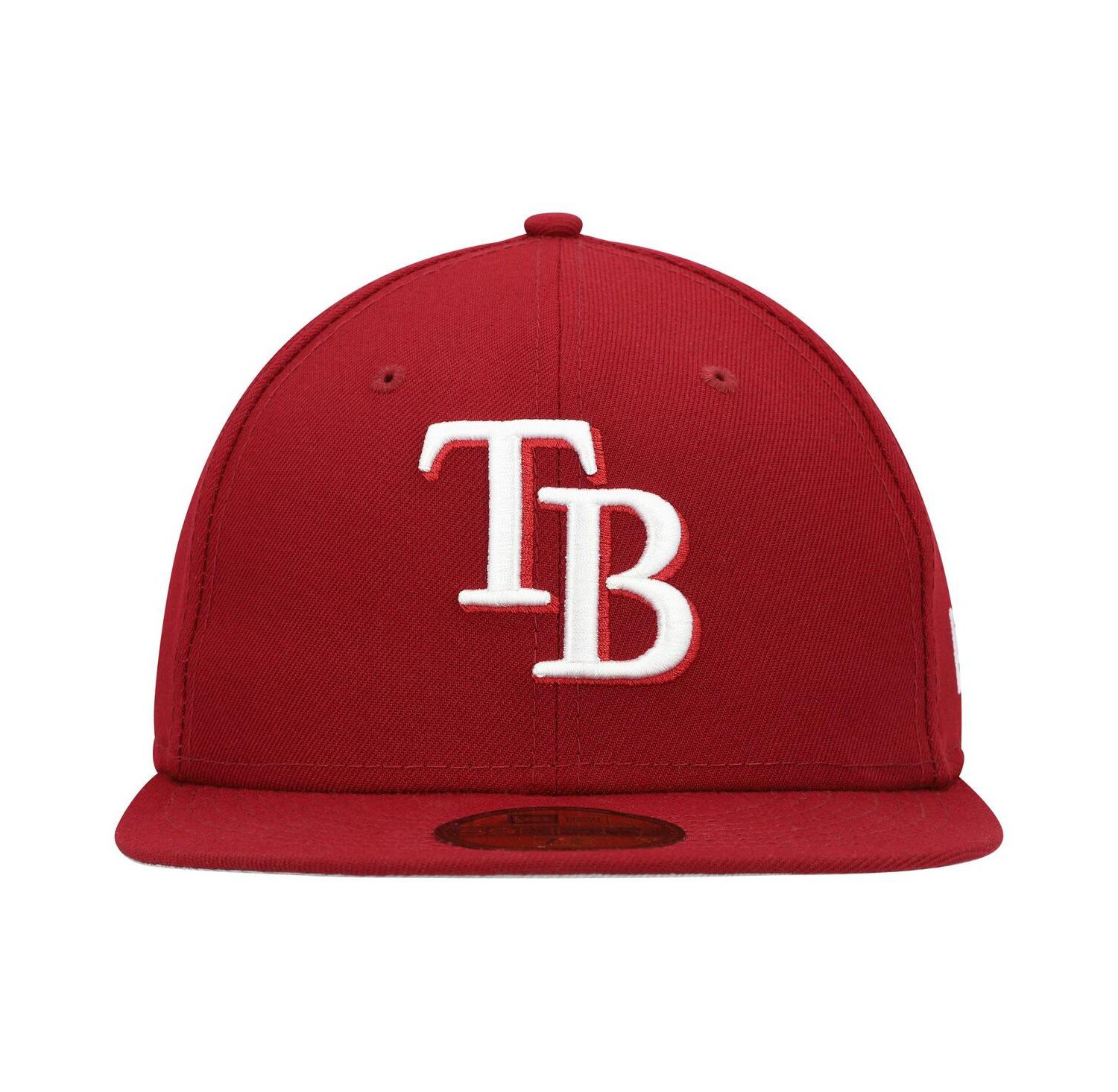 Men's Cardinal Tampa Bay Rays White Logo 59FIFTY Fitted Hat