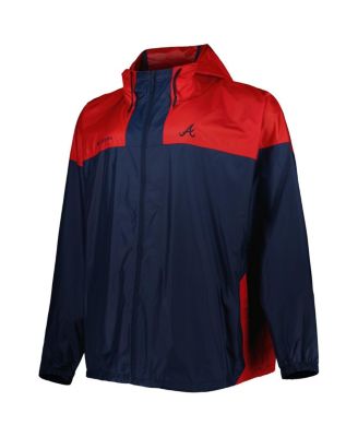 Men's Navy Atlanta Braves Flash Forward Challenger Big and Tall Omni-Shade Full-Zip Windbreaker
