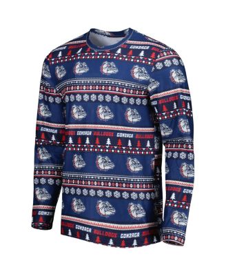Men's Navy Gonzaga Bulldogs Swivel Long Sleeve T-shirt and Pants Sleep Set