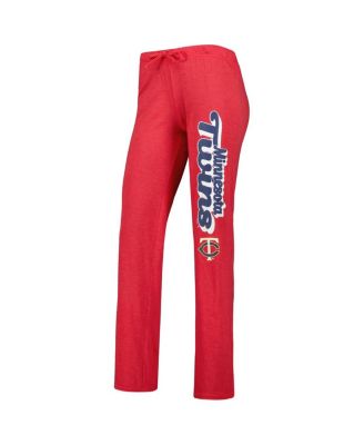 Women's Heather Red and Heather Navy Minnesota Twins Wordmark Meter Muscle Tank Top and Pants Sleep Set