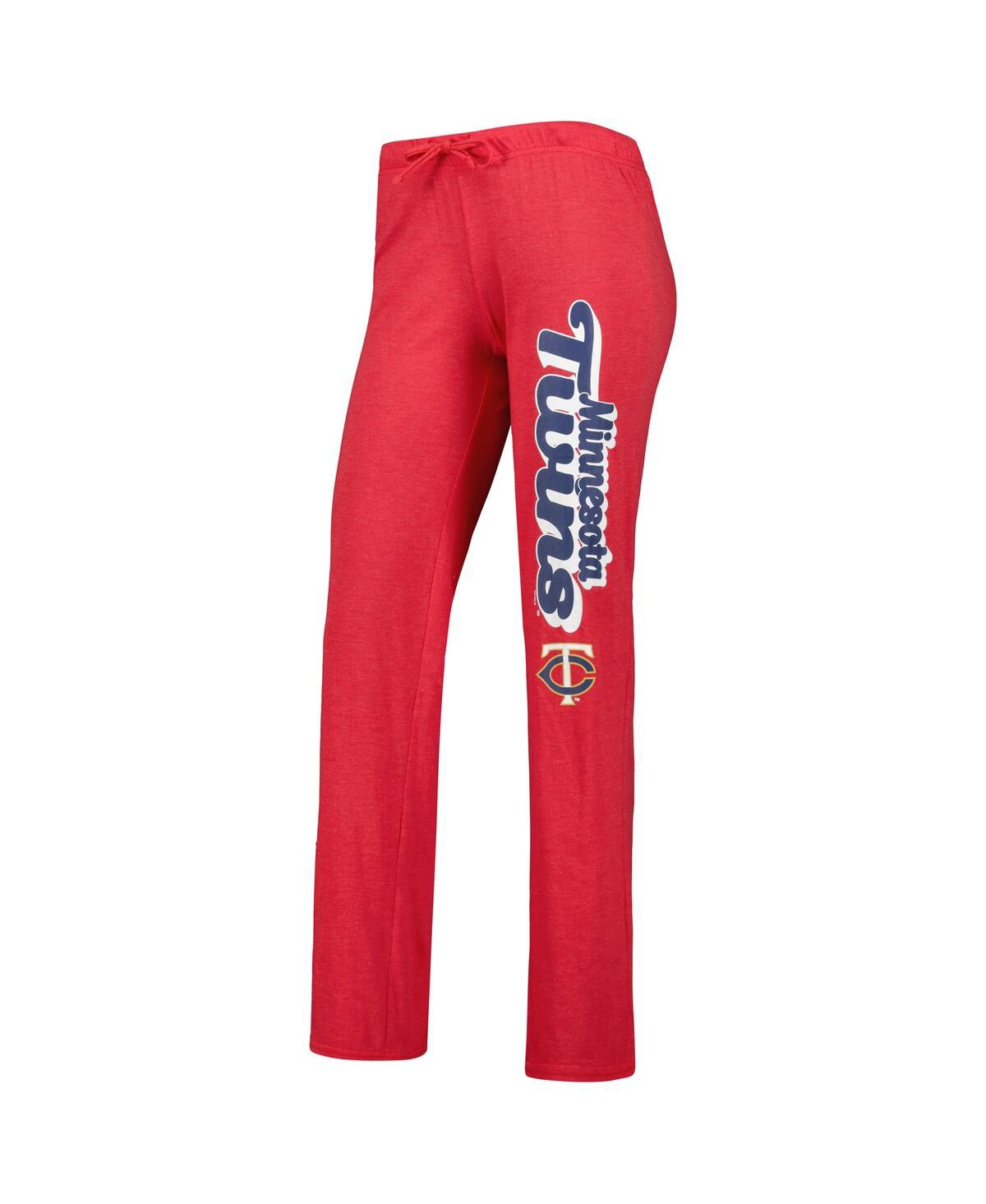 Concepts Sport Heather Red/heather Navy Minnesota Twins Wordmark Meter Muscle Tank Top & Pants Sleep In Heather Red,heather Navy