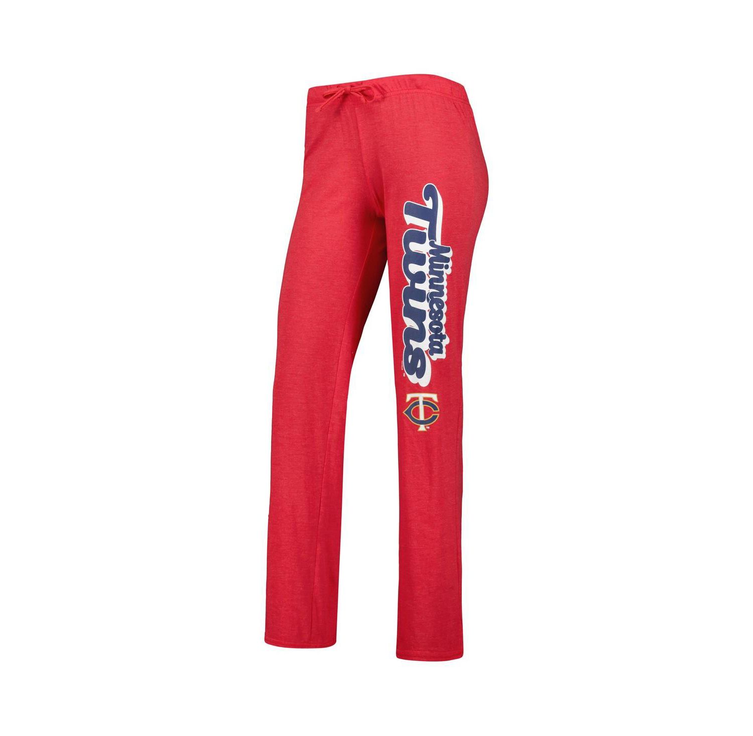Women's Heather Red and Heather Navy Minnesota Twins Wordmark Meter Muscle Tank Top and Pants Sleep Set