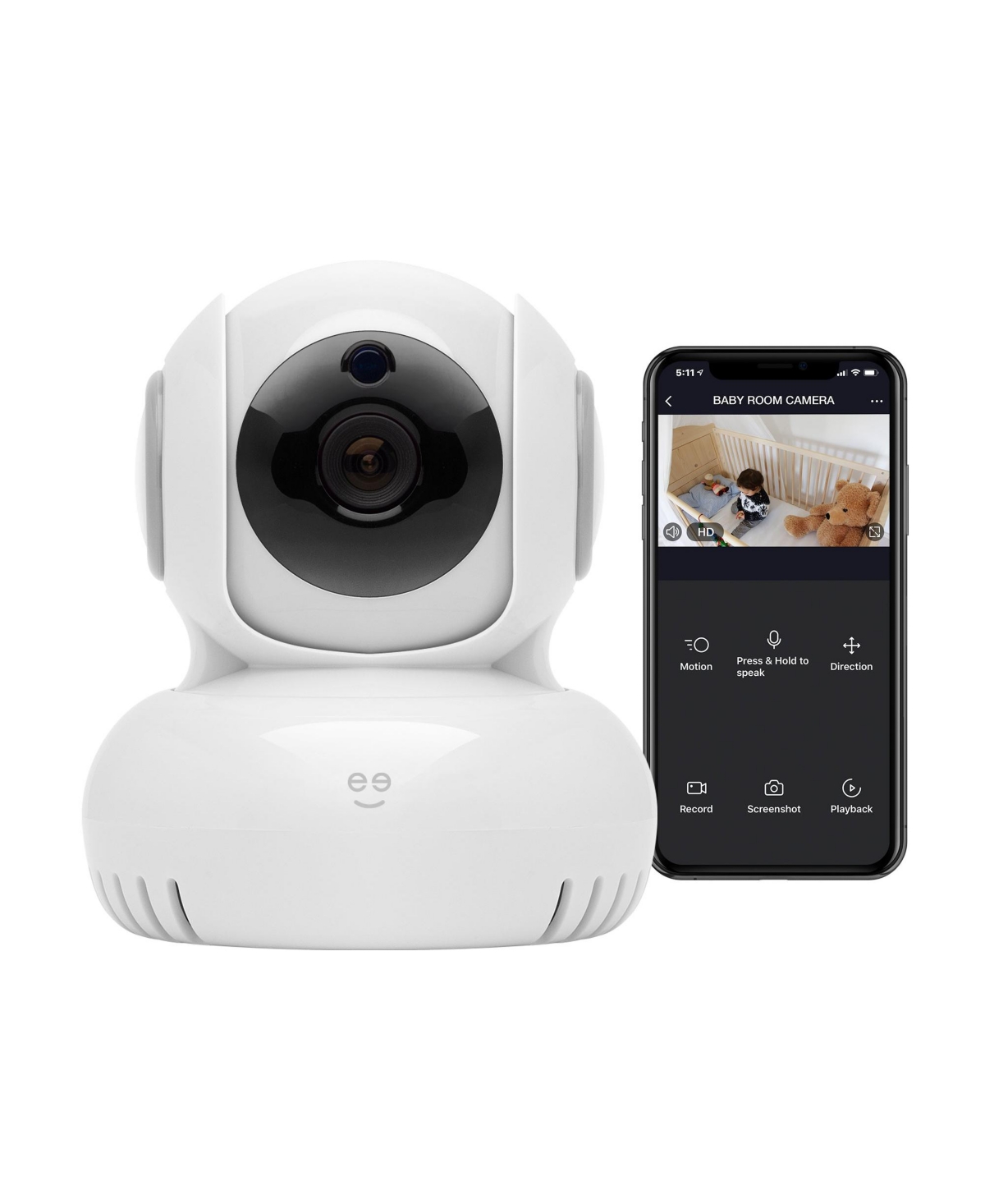 Geeni Sentinel 1080p Wireless Indoor Surveillance Camera With Auto Tracking Alerts, Motion Zones, Pan/tilt In White