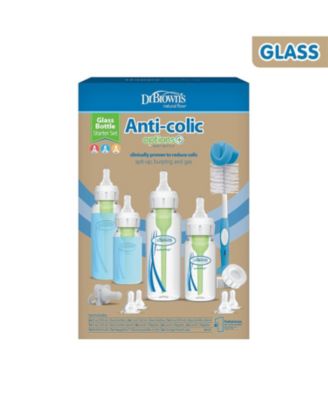 18 Piece Anti-Colic Options+ Narrow Glass Baby Bottle Starter Set