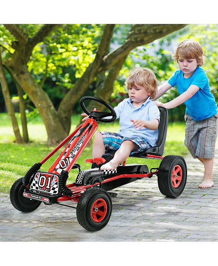 Costway 4 Wheels Kids Ride On Pedal Powered Bike Go Kart Racer Car